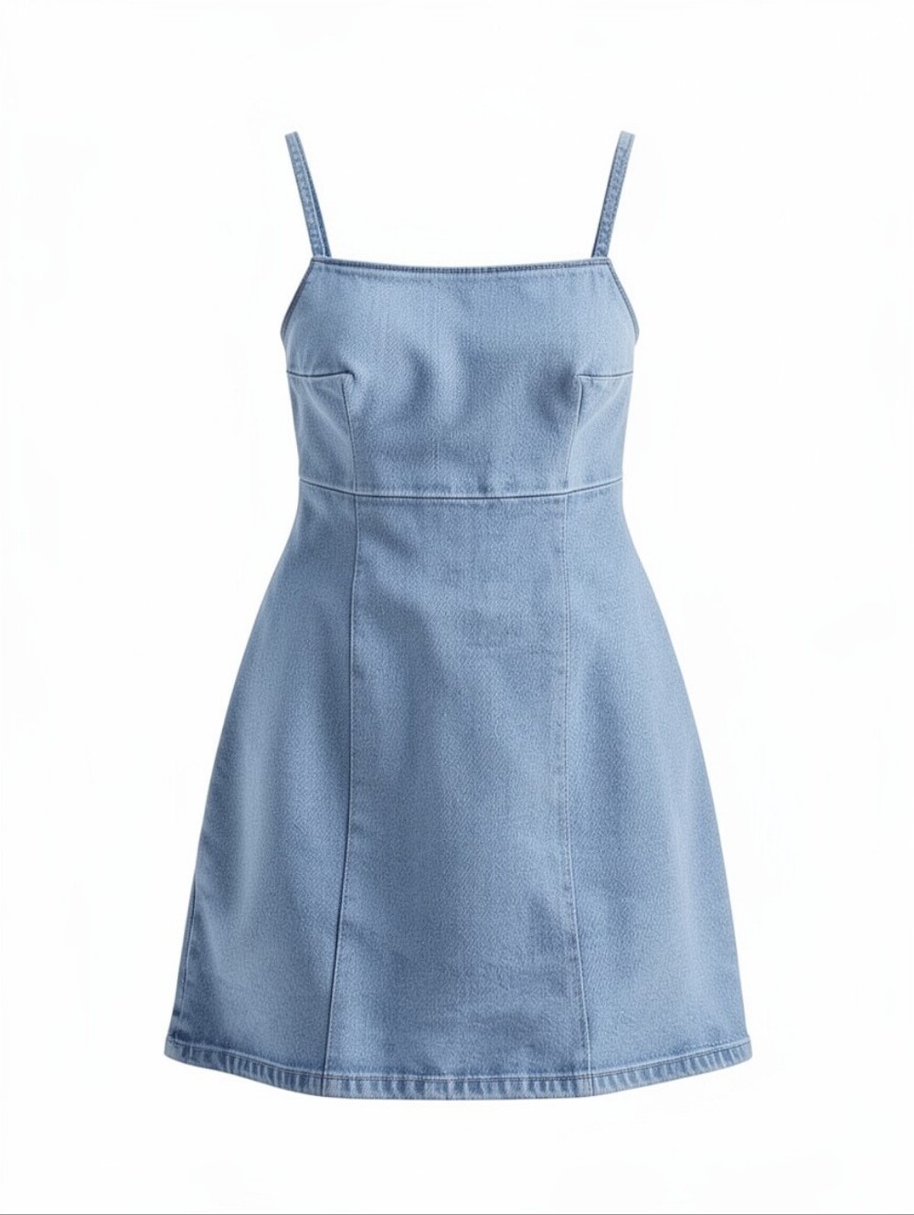 Zara Light Blue Denim Spaghetti Strap Mini Dress